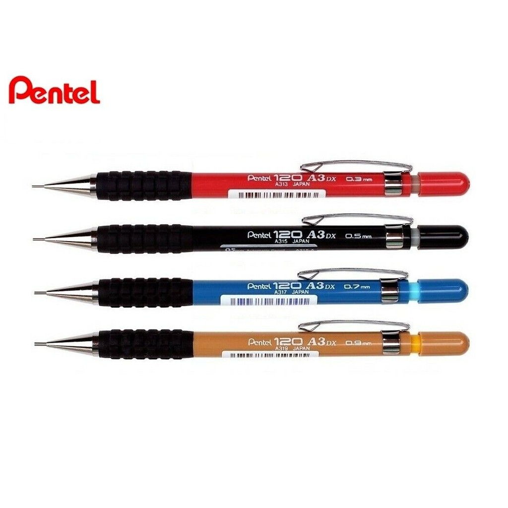 Pentel 120-A3DX Mechanical Pencil (0.3mm, 0.5mm, 0.7mm, 0.9mm)